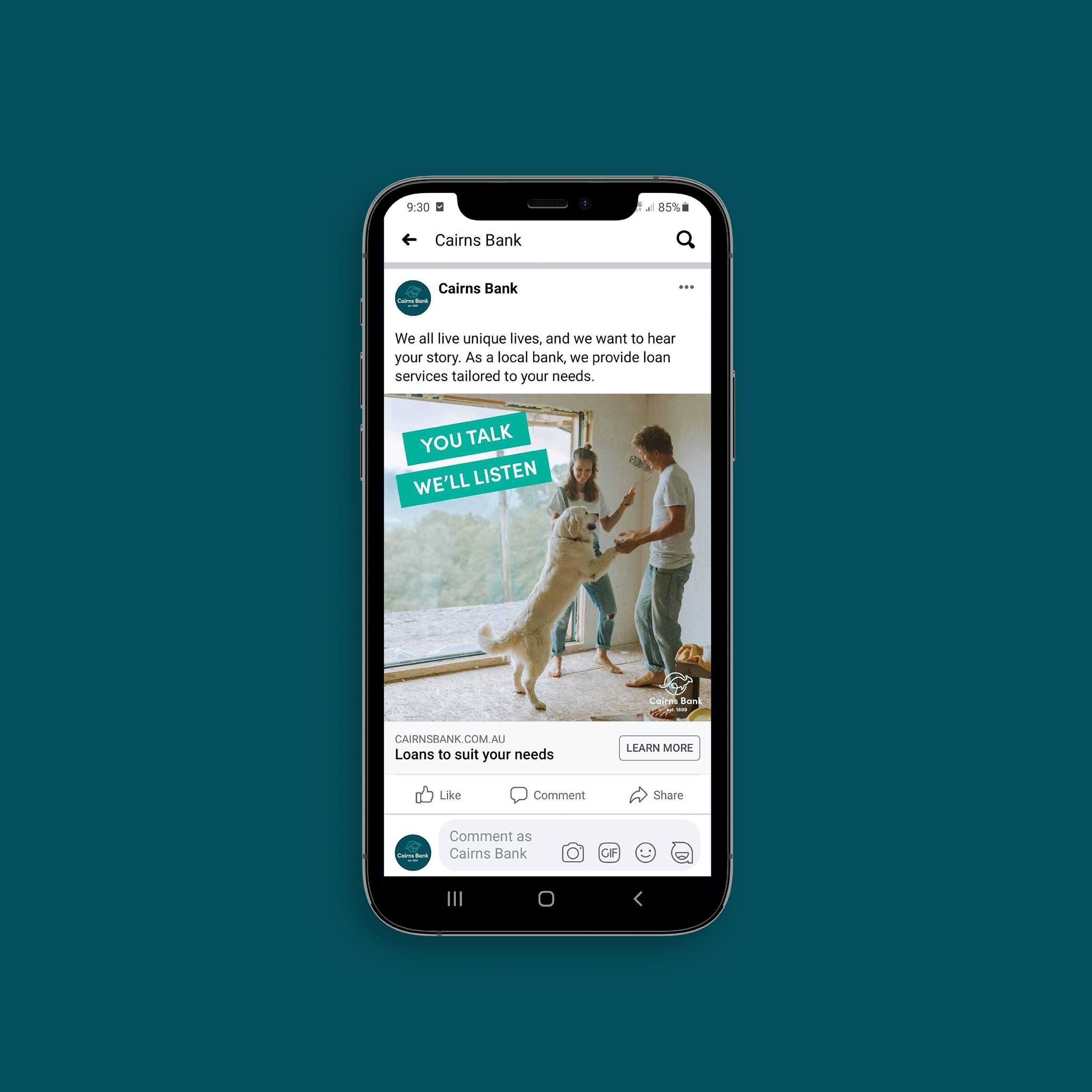 Cairns Bank new logo business cards