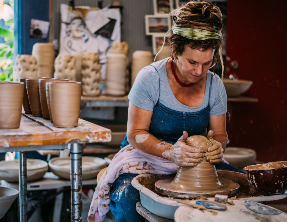 Clay Designs Cairns Karne Charle Bois pottery making portrait