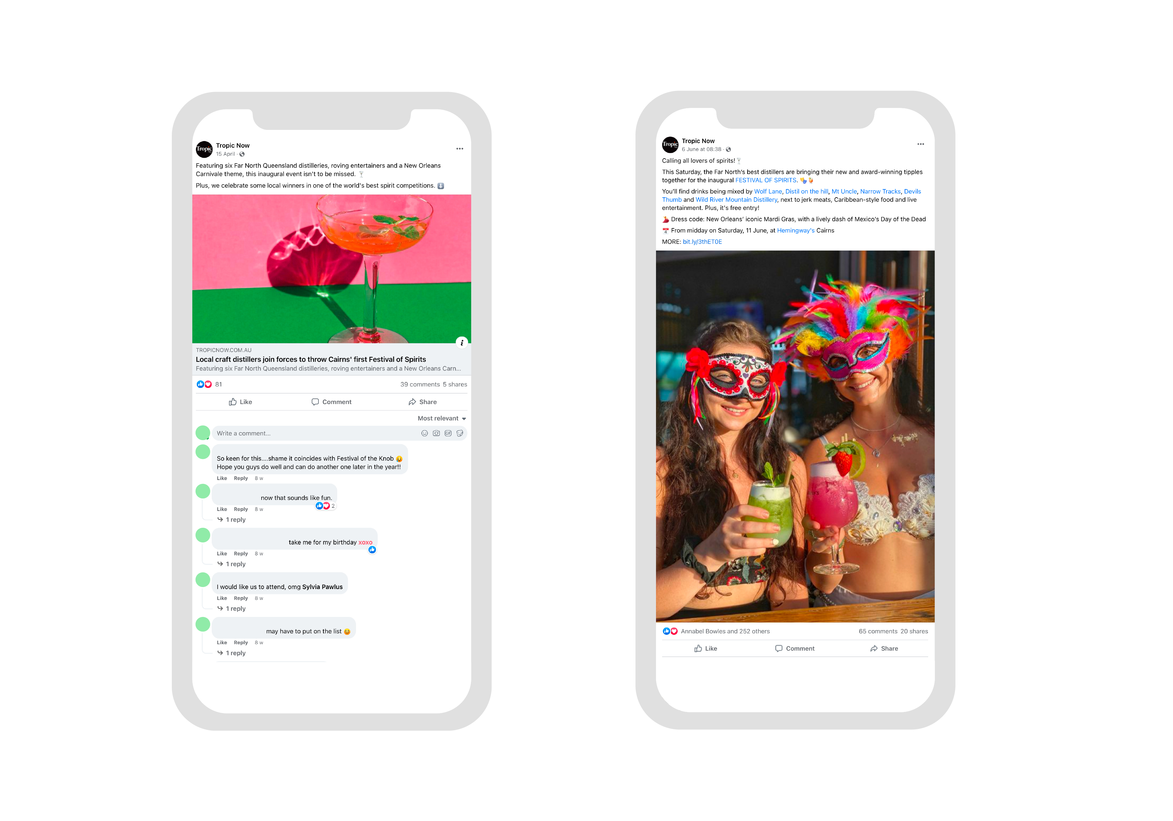 Festival of Spirits social media content and editorial