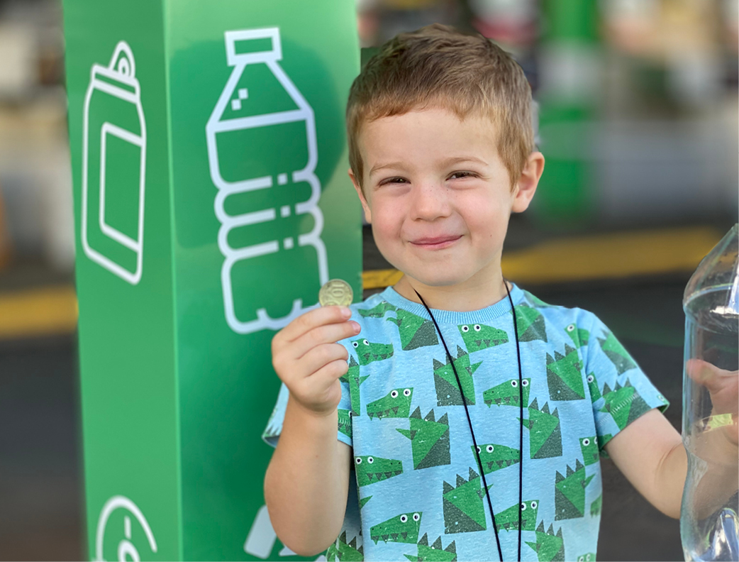 Palm tree recycling signage and collateral