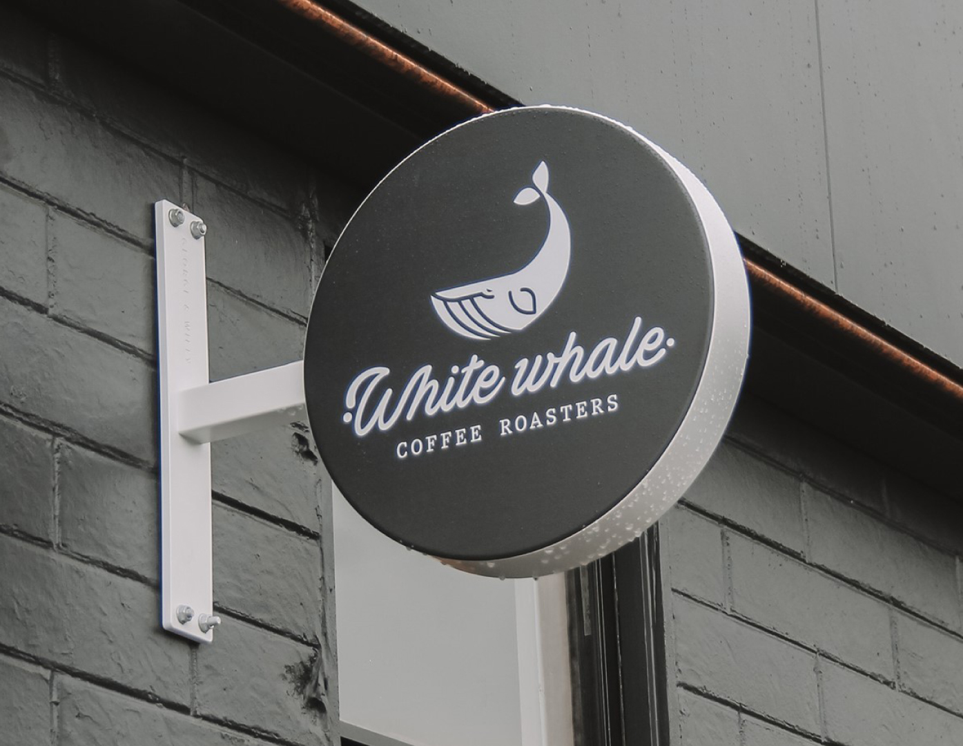 White Whale Coffee Roasters signage designed by Tropic Studio