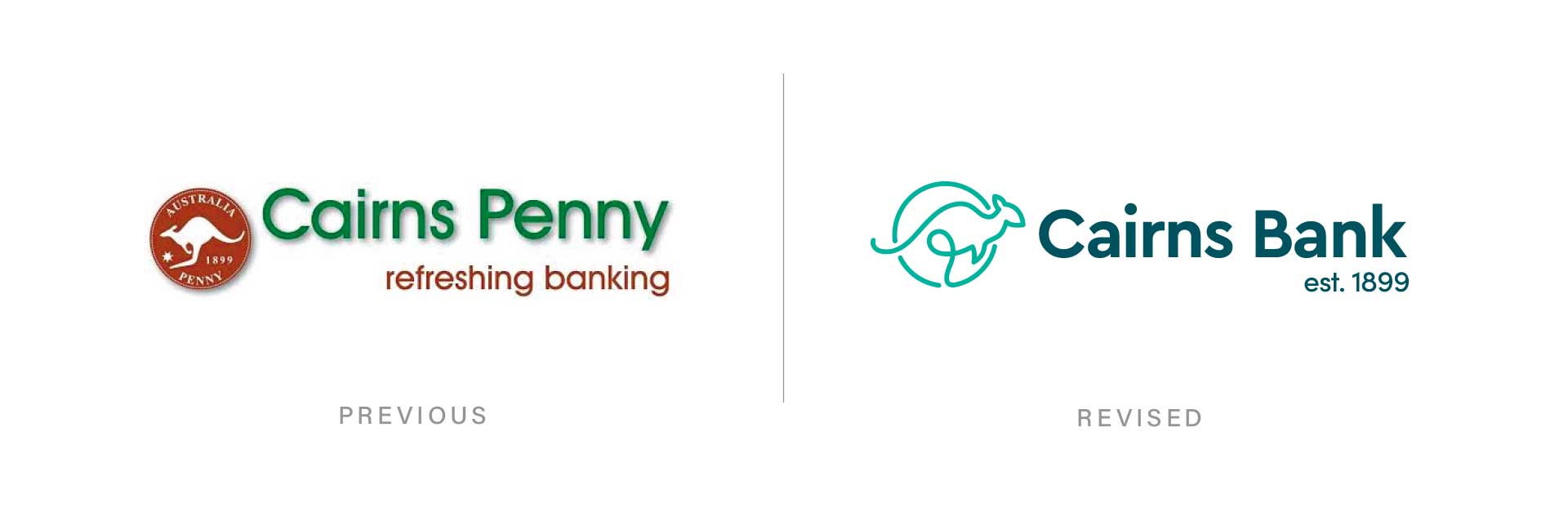 Cairns Penny old logo Cairns Bank new logo and rebrand